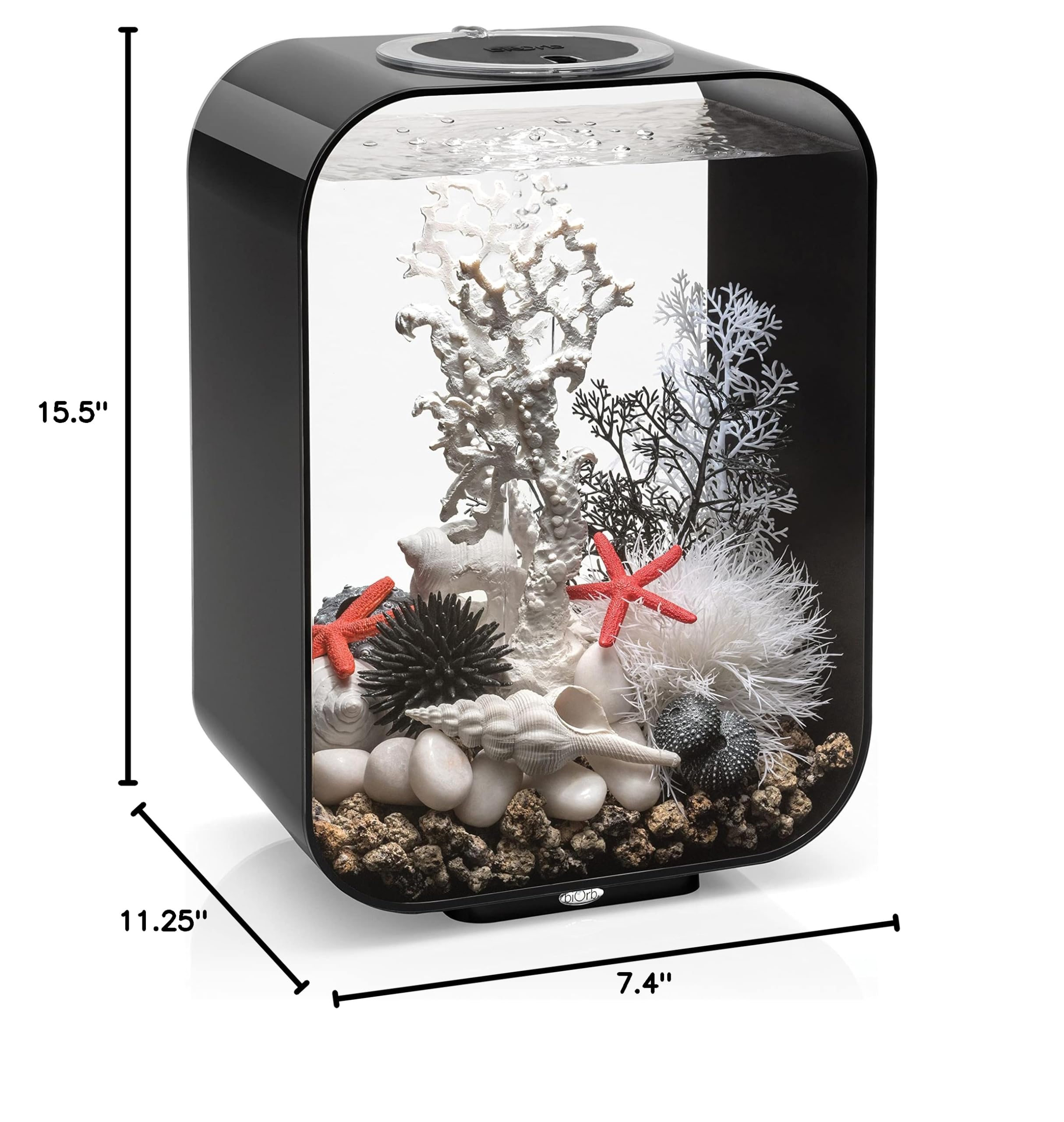 biOrb Life 15 Acrylic 4-Gallon Aquarium with White LED Lights Modern Compact Tank for Tabletop or Desktop Display, Black - Image 9