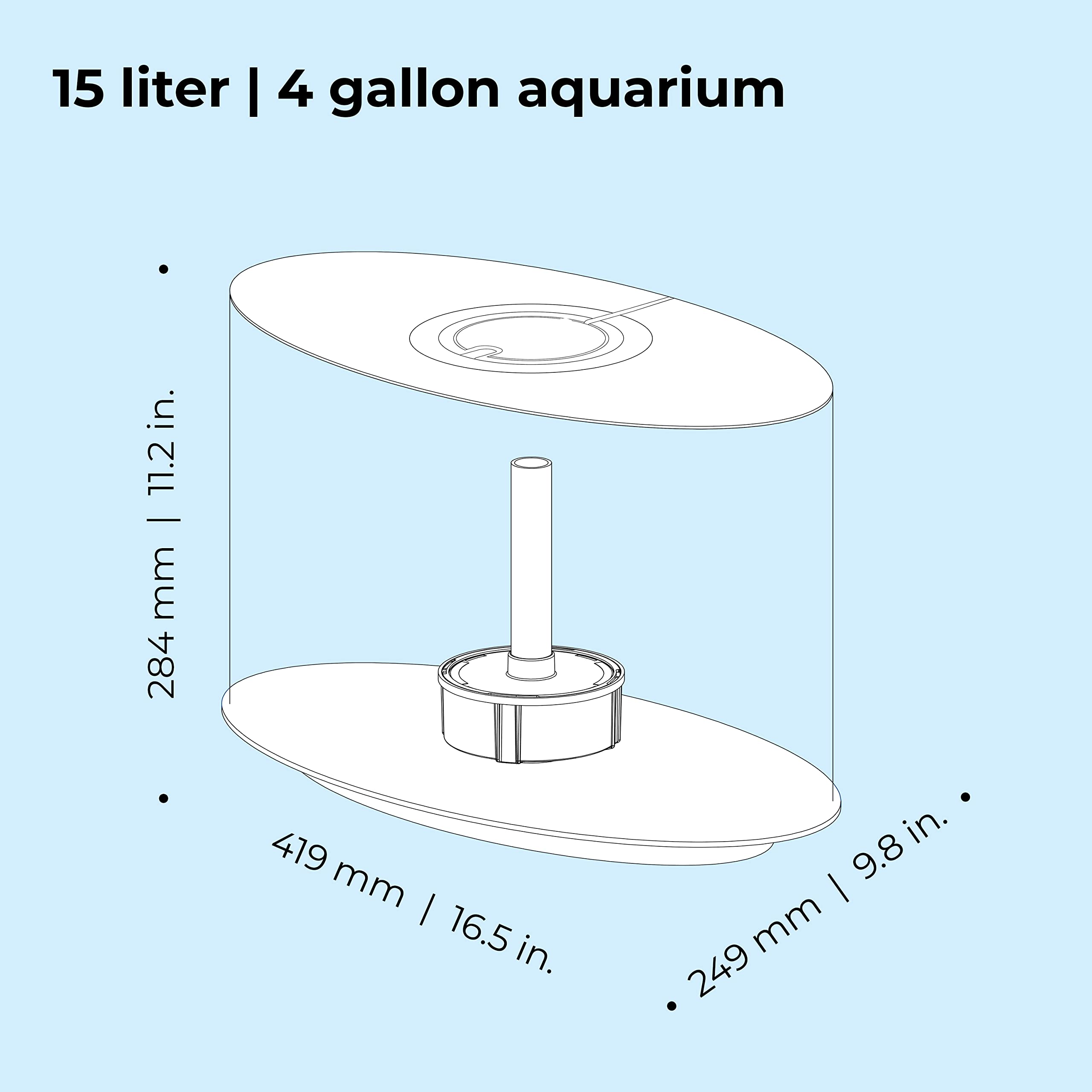 biOrb Loop 15 Acrylic 4-Gallon Aquarium with White LED Lights Modern Compact Tank for Tabletop or Desktop Display, White-Trimmed Tank - Image 4