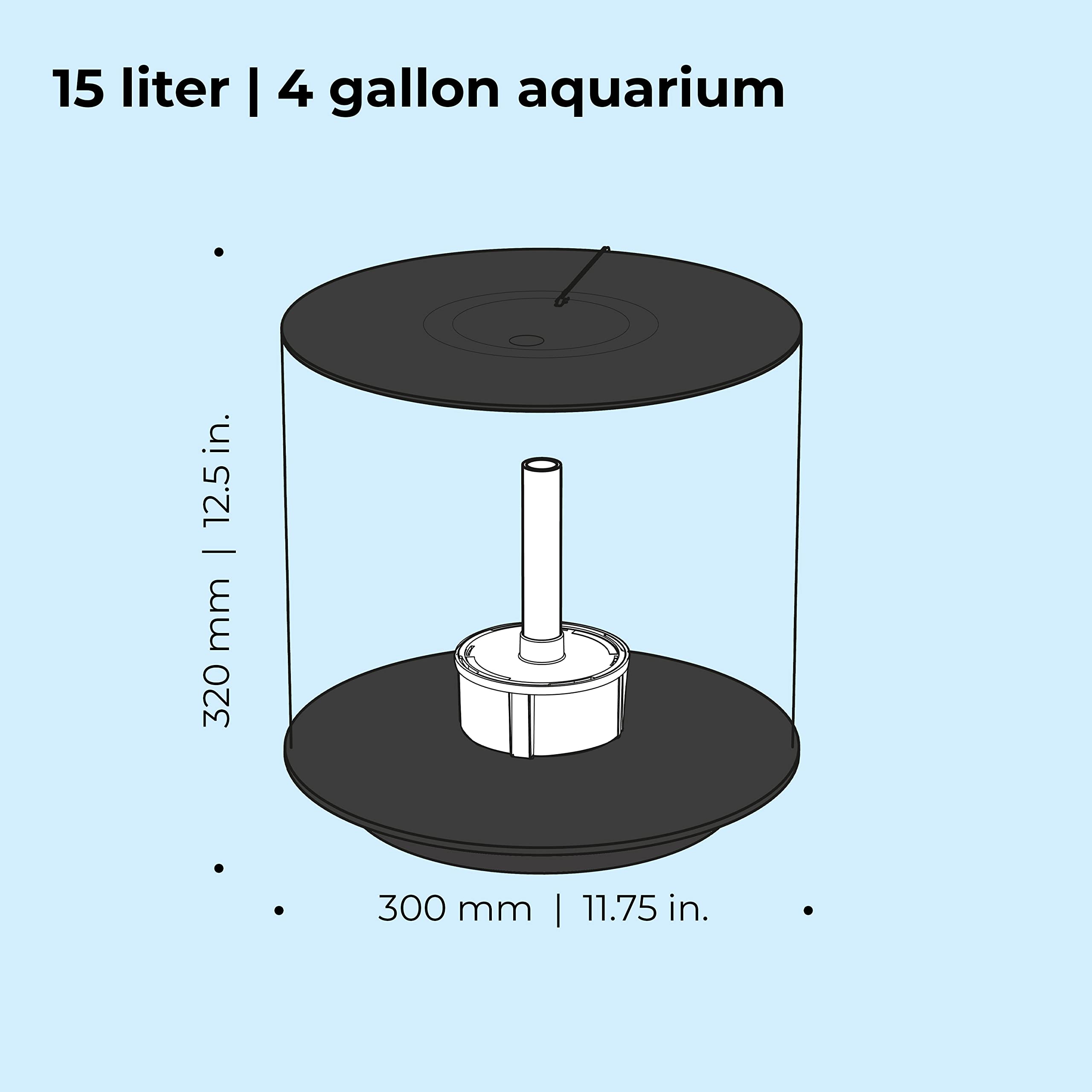 biOrb Tube 15 Acrylic 4-Gallon Aquarium with Multi-Color Remote-Controlled LED Lights Modern Compact Tank for Tabletop or Desktop Display, Black - Image 3